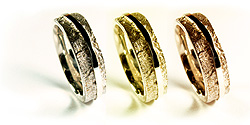 Three Shades of Gold Path Rings - Copyright Kerstin Laibach