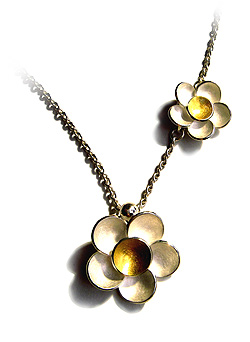 Forget-Me-Not Chain with flower closing hook plus large pendant by Kerstin Laibach