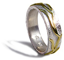 Willow Leaf Ring silver and gold Click for more details