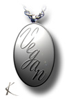 Vegan or vegetarian inscribed pendant - Copyright Kerstin Laibach