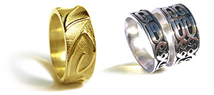 Vegan and Vegetarian Inscribed Rings by Kerstin Laibach